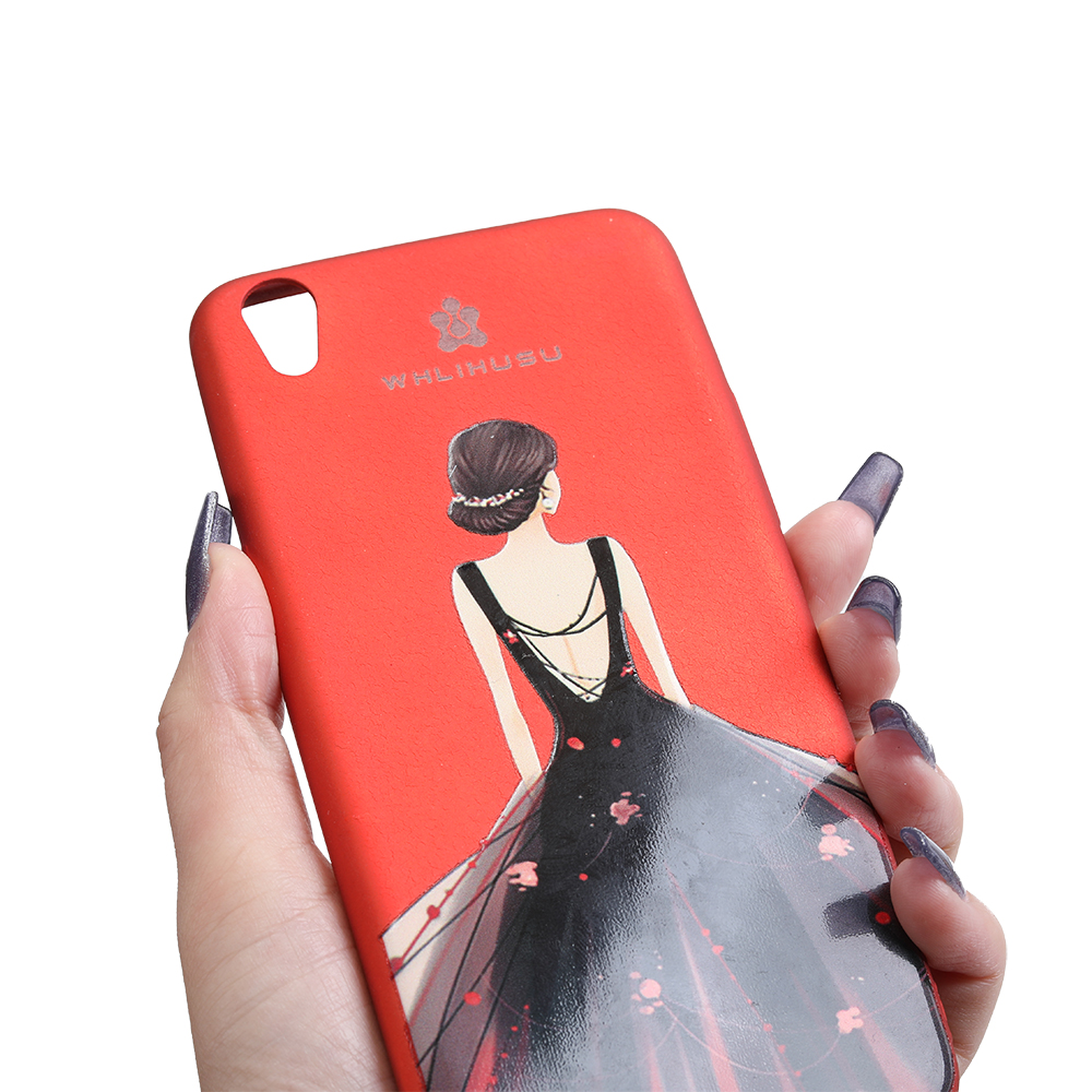 WHLIHUSU Smartphone case back pattern model female, minimalist model red phone case.