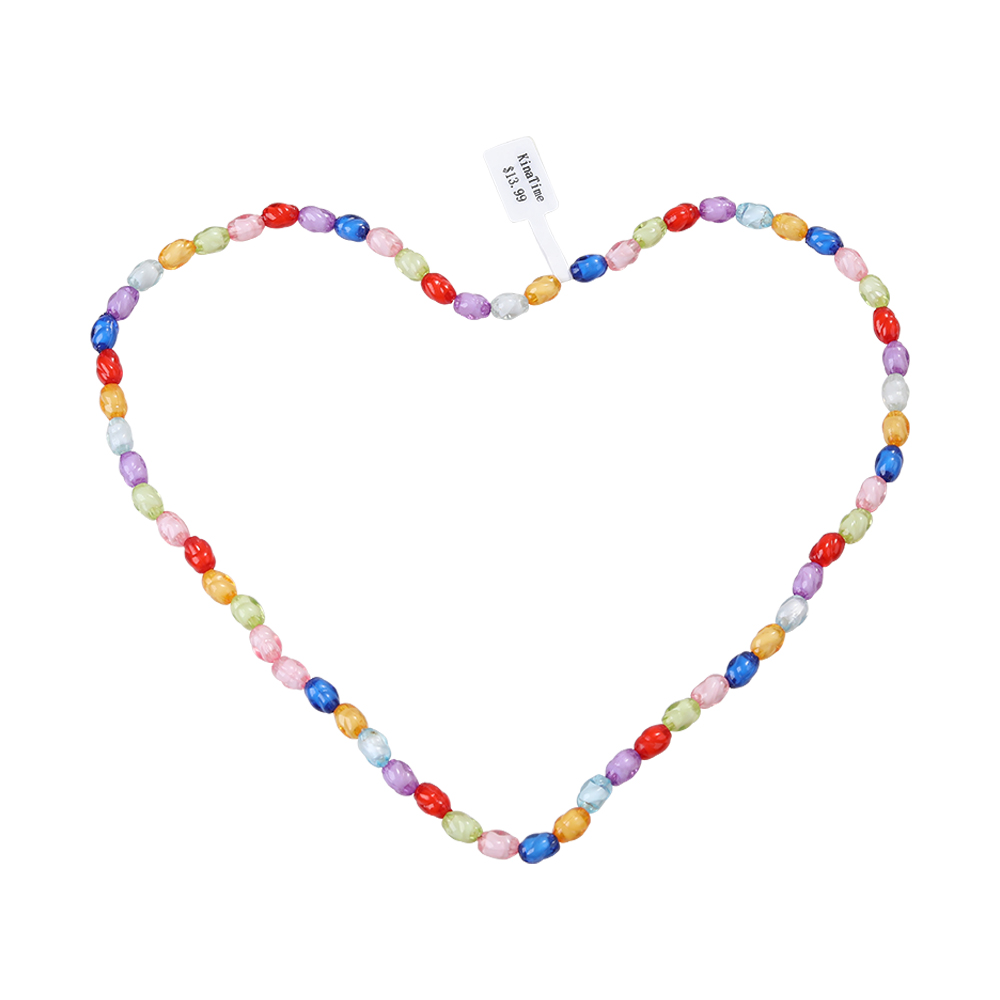 KinaTime Necklaces,Multi-color Faceted Crystal Necklace Women Gemstone Necklace 18"