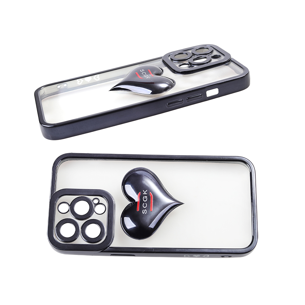 SCGK simple model fashion three-dimensional love Apple 13 Pro smartphone case transparent shell.