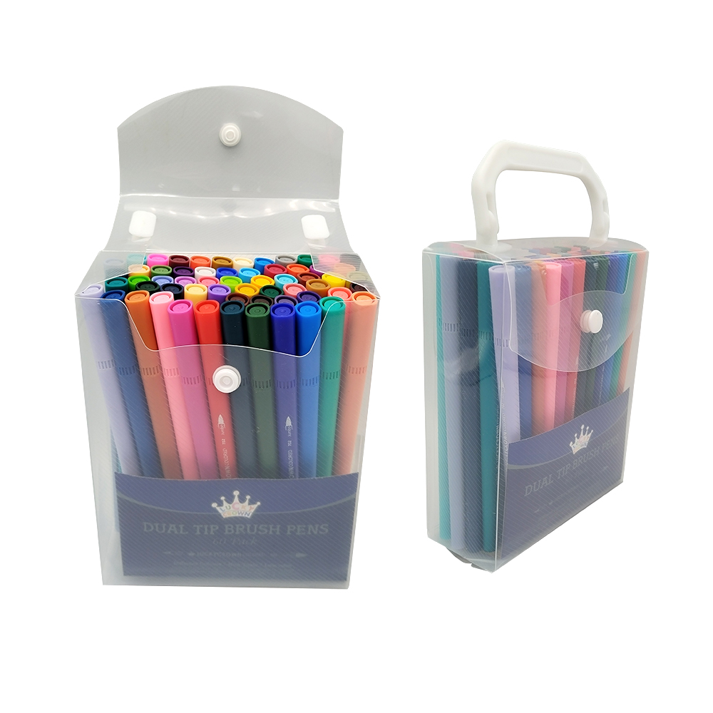 LUCKY CROWN 60 Color Dual-Tip Drawing Pen Set,Kids Adults Artist Watercolor Pens for drawing,writing, marking, bullet journaling, hand-drawn cards, DIY.