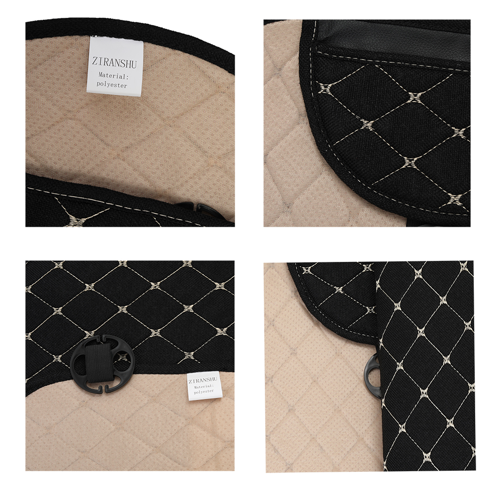 ZIRANSHU Classic black car seat protector, universal car cushion with small pocket .