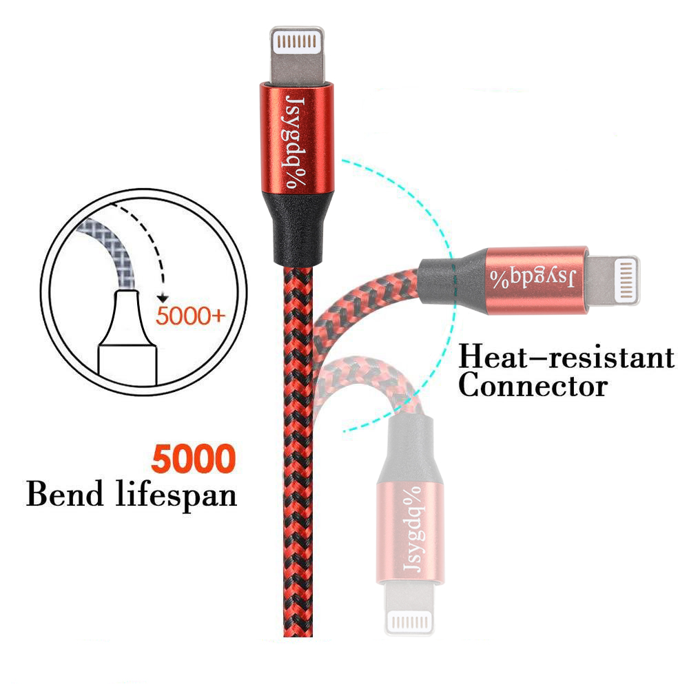 Jsygdq% USB cables, 6FT Fast Charging High-Speed Data Sync Cord USB cables for iPhone 14 13 12 Pro Max/SE/11/11 Pro/11Pro Max/XS/XR/8/7/6S Plus, iPad mini, iPro Air.