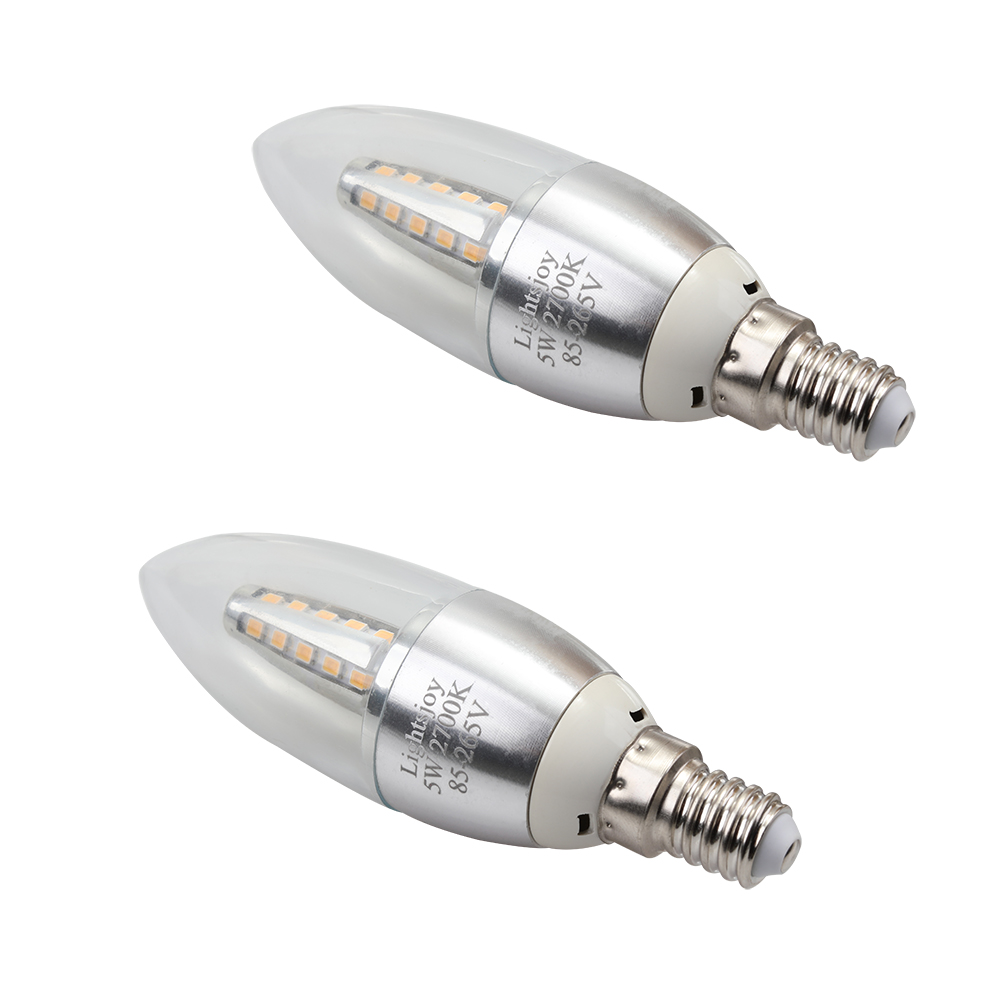 Lightsjoy Household LED candle bulb e14 small screw pointed bubble 5W/7W/9W/12W crystal chandelier energy-saving bulb.