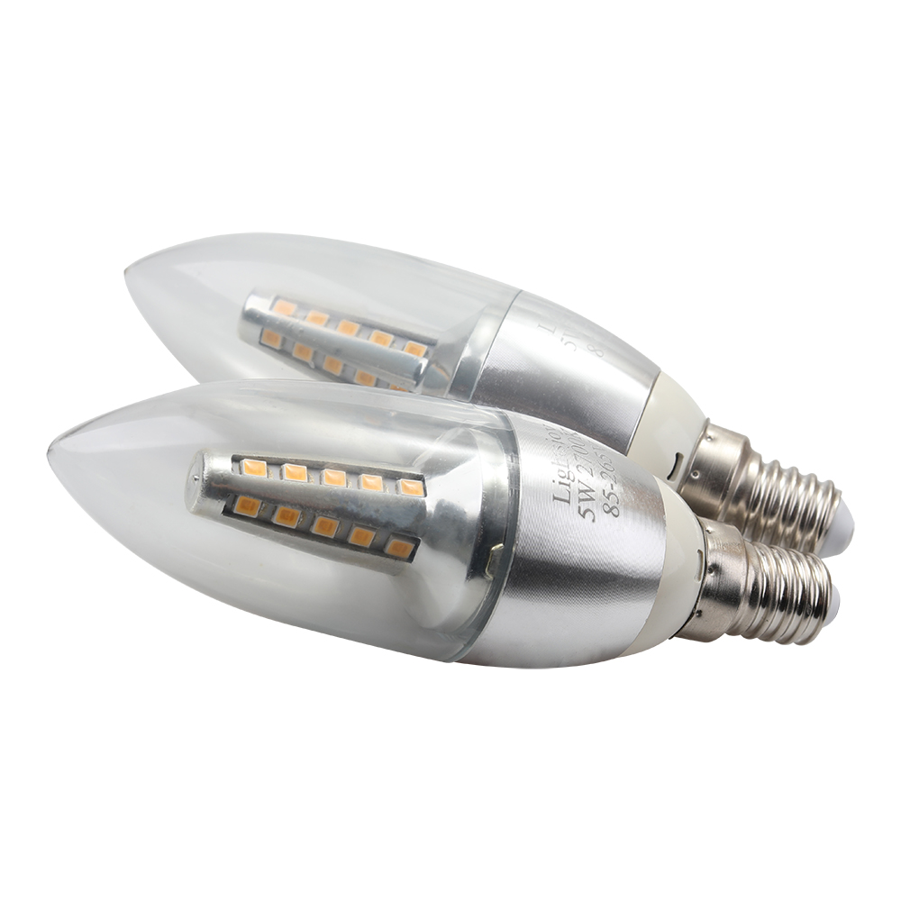 Lightsjoy Household LED candle bulb e14 small screw pointed bubble 5W/7W/9W/12W crystal chandelier energy-saving bulb.
