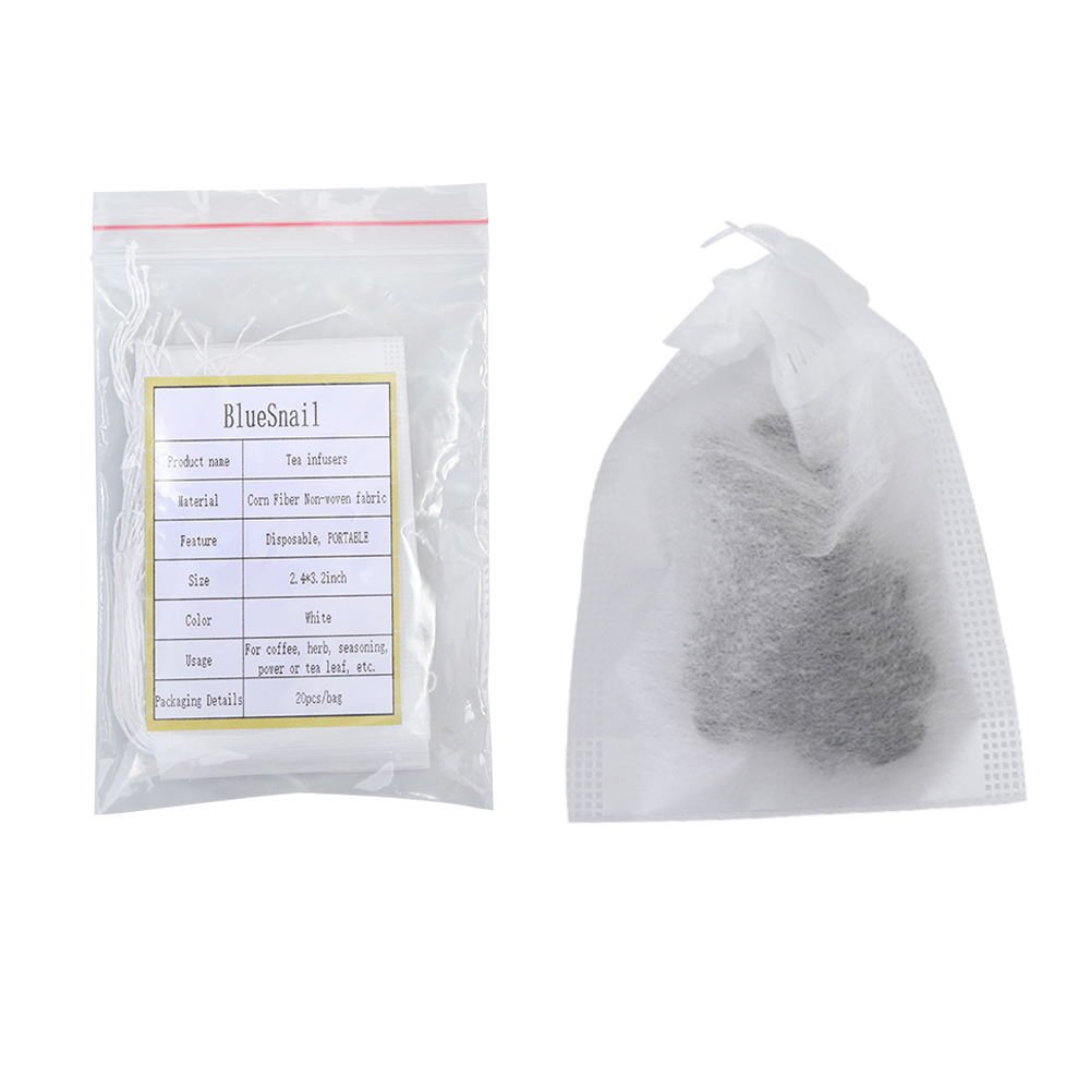 BlueSnail Disposable Tea infusers, 6x8cm Food-Grade Safe Tea Soaker with Drawstring.