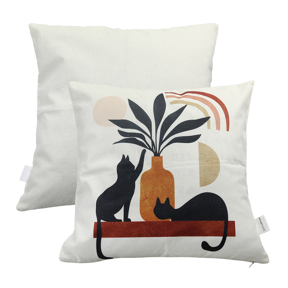 Suleadhome Pillow Cover, 22x22inch 2PC Linen Throw Pillows Covers for Couch Sofa Living Room Bed Bedroom.