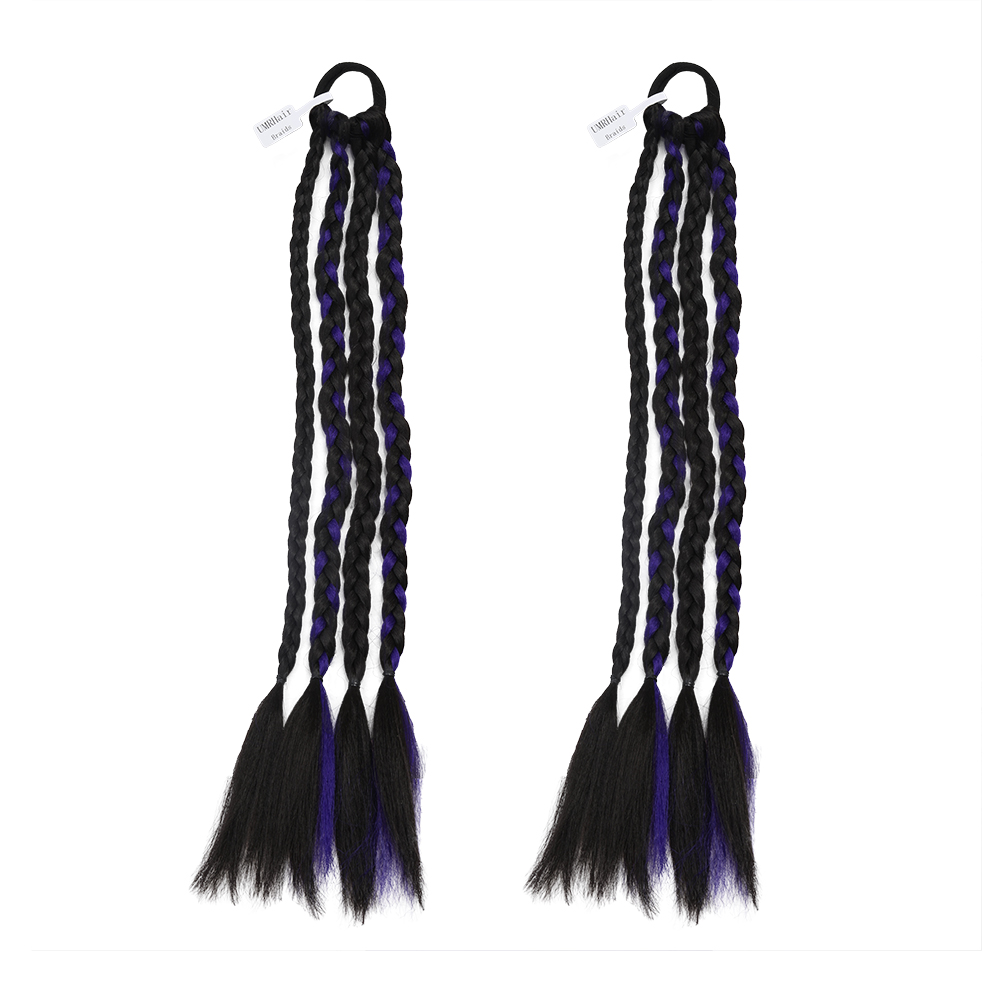 UMRHair Braid wig braid high ponytail four braid Fried Dough Twists braid purple