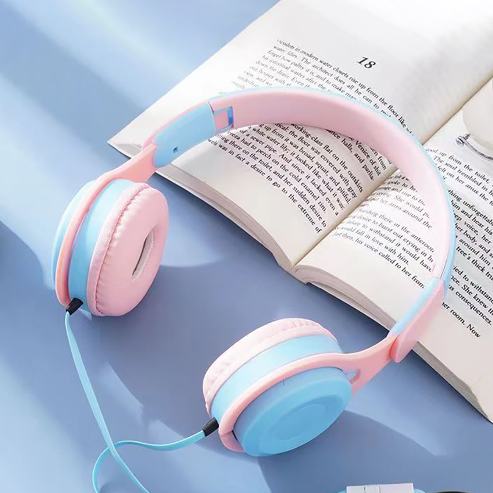 Cuanyeon Adult & Kids Wired Headphones with Microphone, Foldable Adjustable Stereo Headphones for Computer & Laptop.