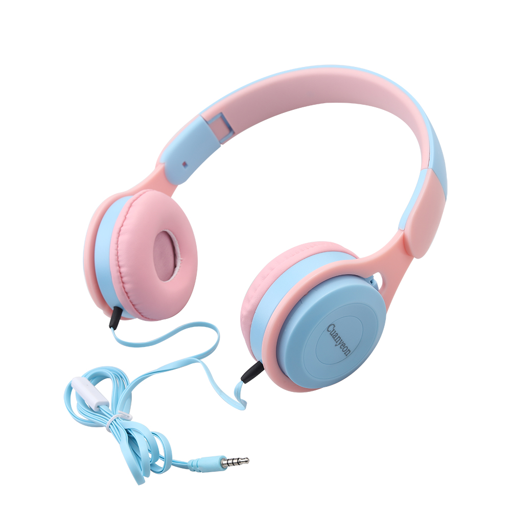 Cuanyeon Adult & Kids Wired Headphones with Microphone, Foldable Adjustable Stereo Headphones for Computer & Laptop.
