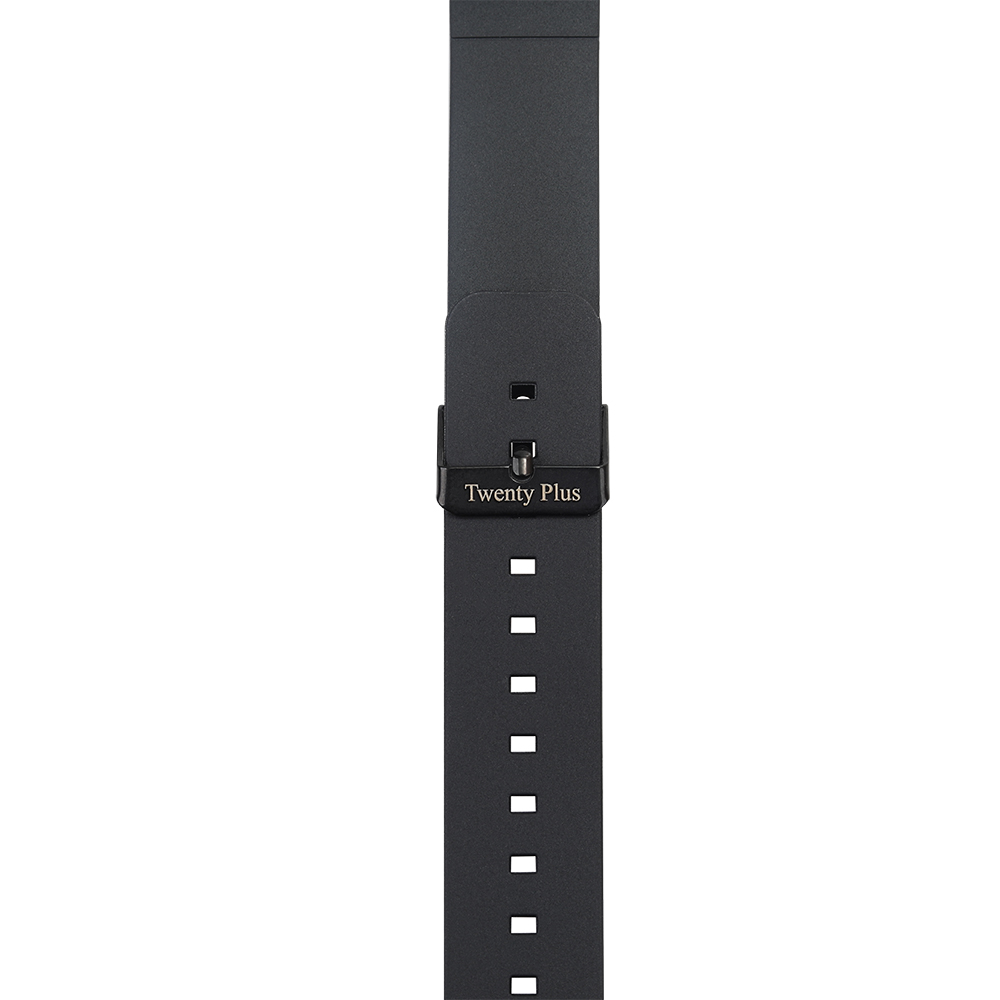 Twenty Plus 18mm Watch band,Black Silicone strap suitable for both men and women's watches ﻿