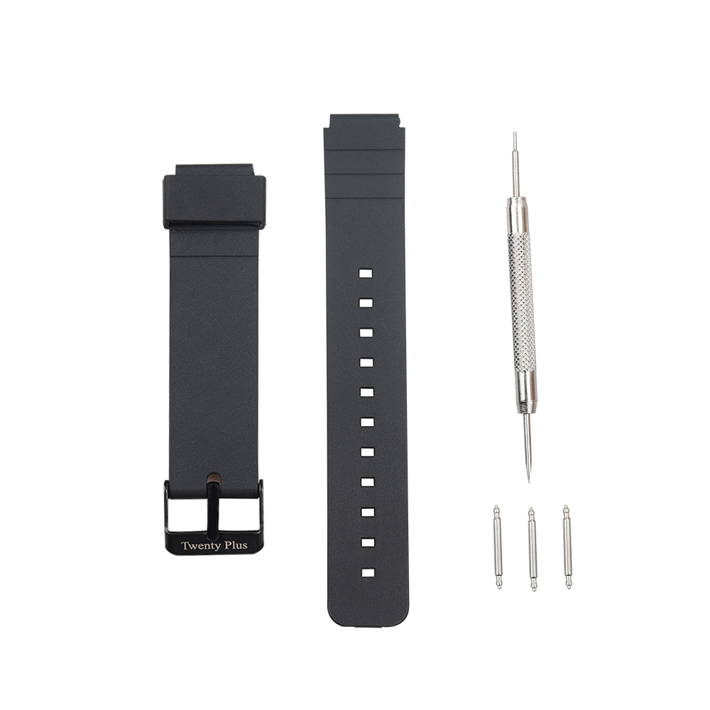 Twenty Plus 18mm Watch band,Black Silicone strap suitable for both men and women's watches Twenty Plus 18mm Watch band,Black Silicone strap suitable for both men and women's watches 