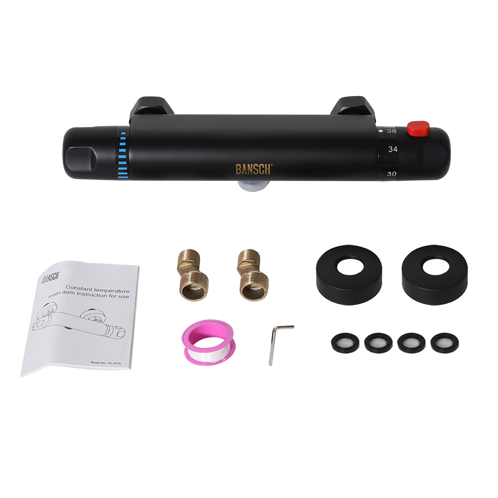 BANSCH Shower Faucet,Wall Mounted Solid Brass Thermostatic Shower Mixer taps,Chromed Finished.