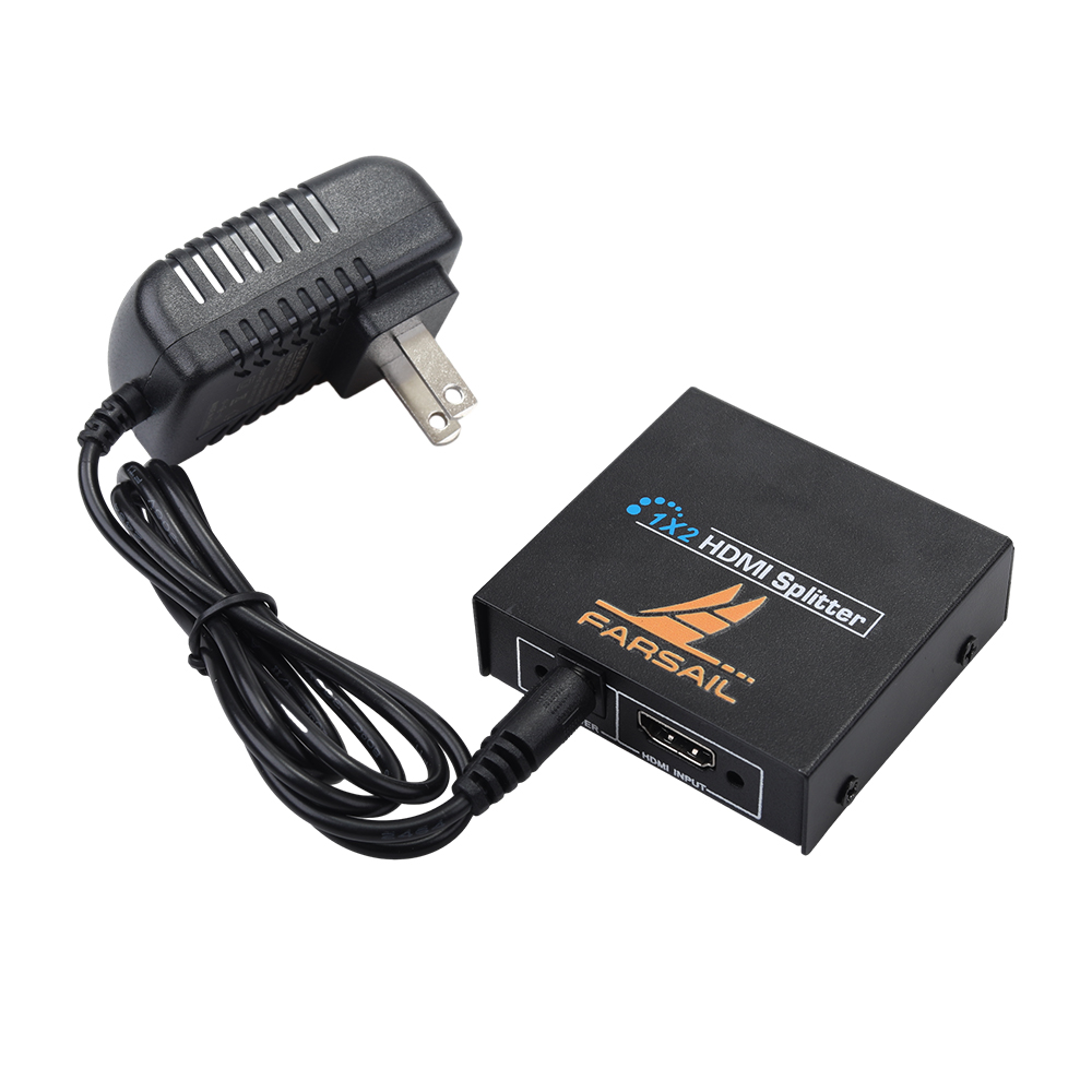 FARSAIL Signal Splitter,HDMI Signal Splitter 1 in 2 Out, 4K 3D 1080P HDMI Splitter 1x2 for MacBook, Xbox, PS3/4,DVD,Etc