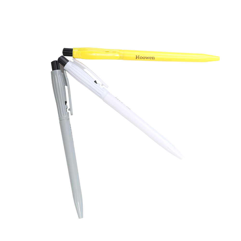 Hoowen Ball point pen, press type oil pen, blue refill, student specific ball point pen