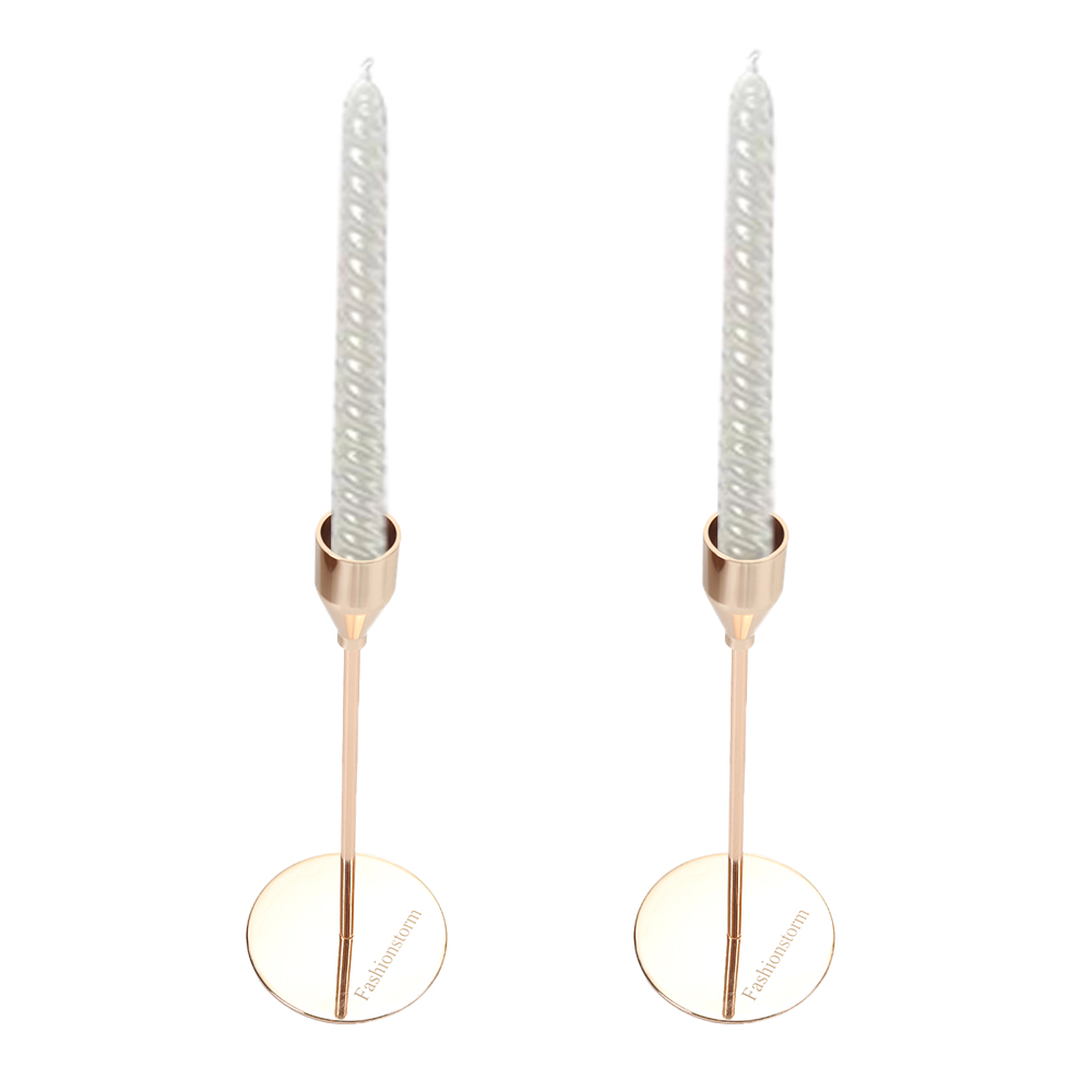 Fashionstorm Gold Candlestick,Fits 3/4 inch Thick Round Candles, Candlesticks for Weddings, Party Table Decorations, Home Decor, Candlelit Dinners.