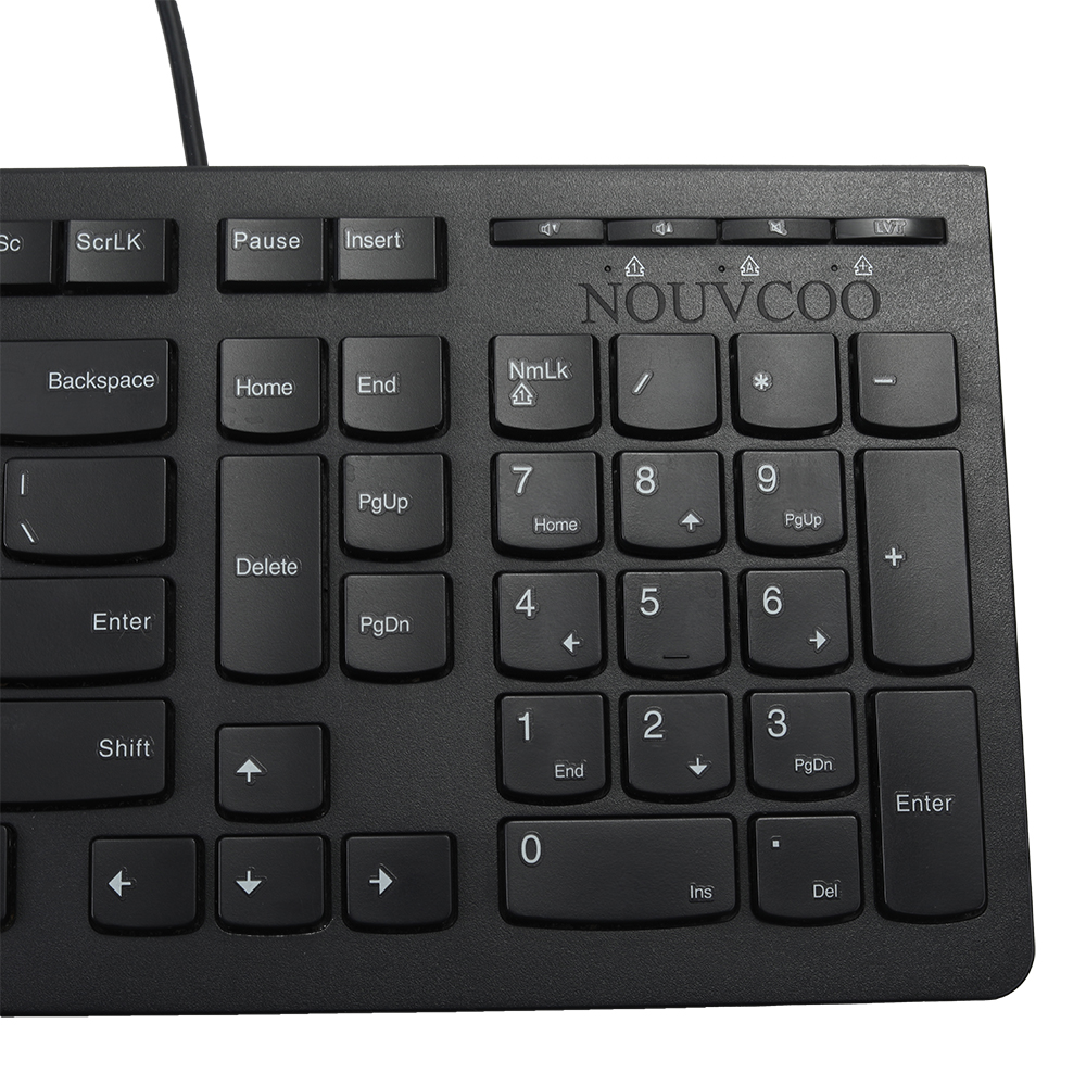 NOUVCOO Computer peripheral devices- keyboard, Slim External Keyboard for Laptop and Desktop, USB wired keyboard for Office and Home. ﻿