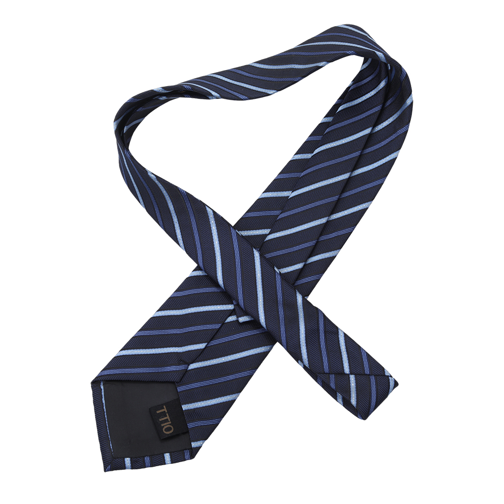 TTIO Necktie Business Dress Work Professional Dress Tie Stripe Blue Necktie