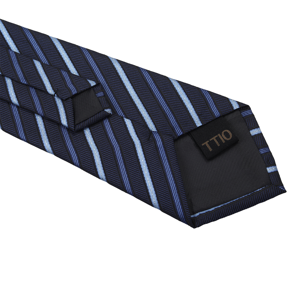 TTIO Necktie Business Dress Work Professional Dress Tie Stripe Blue Necktie