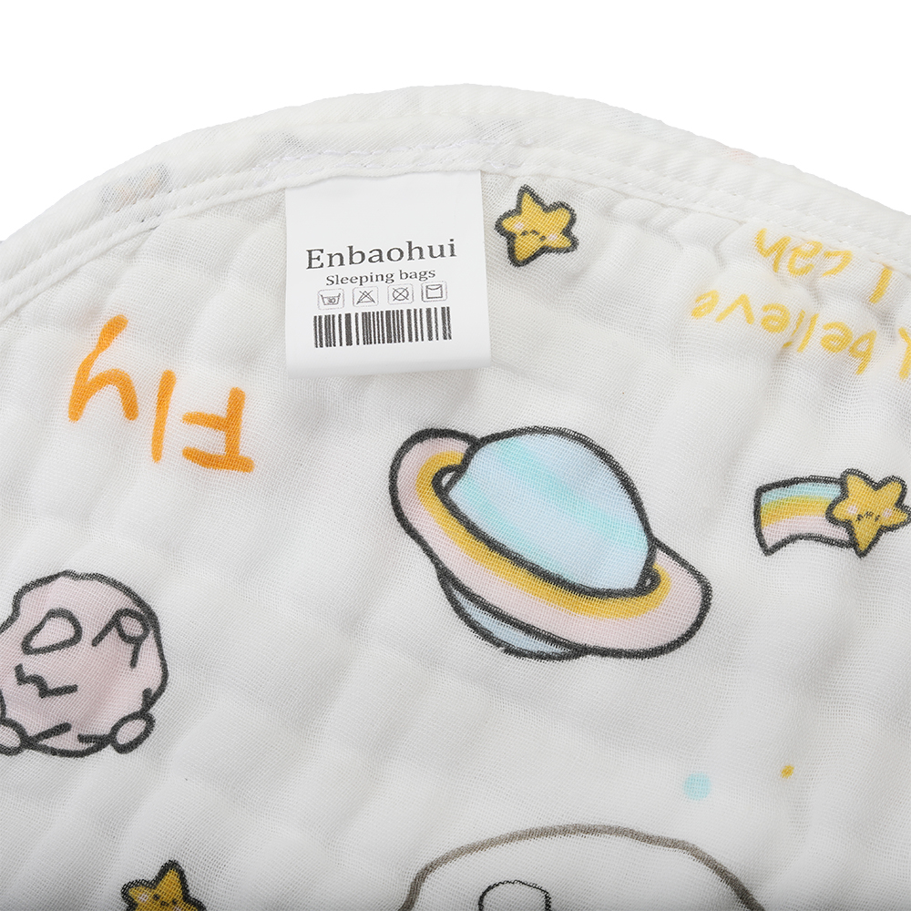 Enbaohui Sleeping bag, baby sleeping bag, summer thin plush pure cotton gauze baby kick resistant sleeping bag.