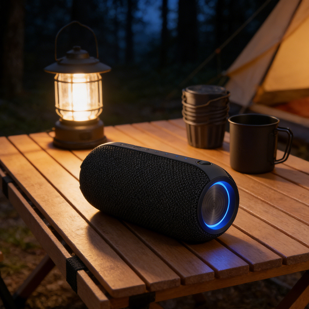 Portable Bluetooth Speakers IPX5 Waterproof Speaker, BT 5.3 RGB Light Stereo Bluetooth Speaker for Home,Camping & Beach