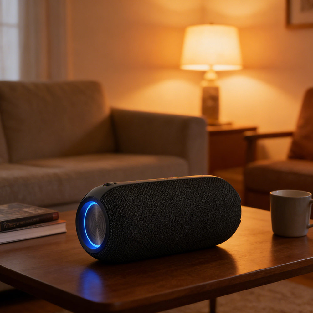 Portable Bluetooth Speakers IPX5 Waterproof Speaker, BT 5.3 RGB Light Stereo Bluetooth Speaker for Home,Camping & Beach