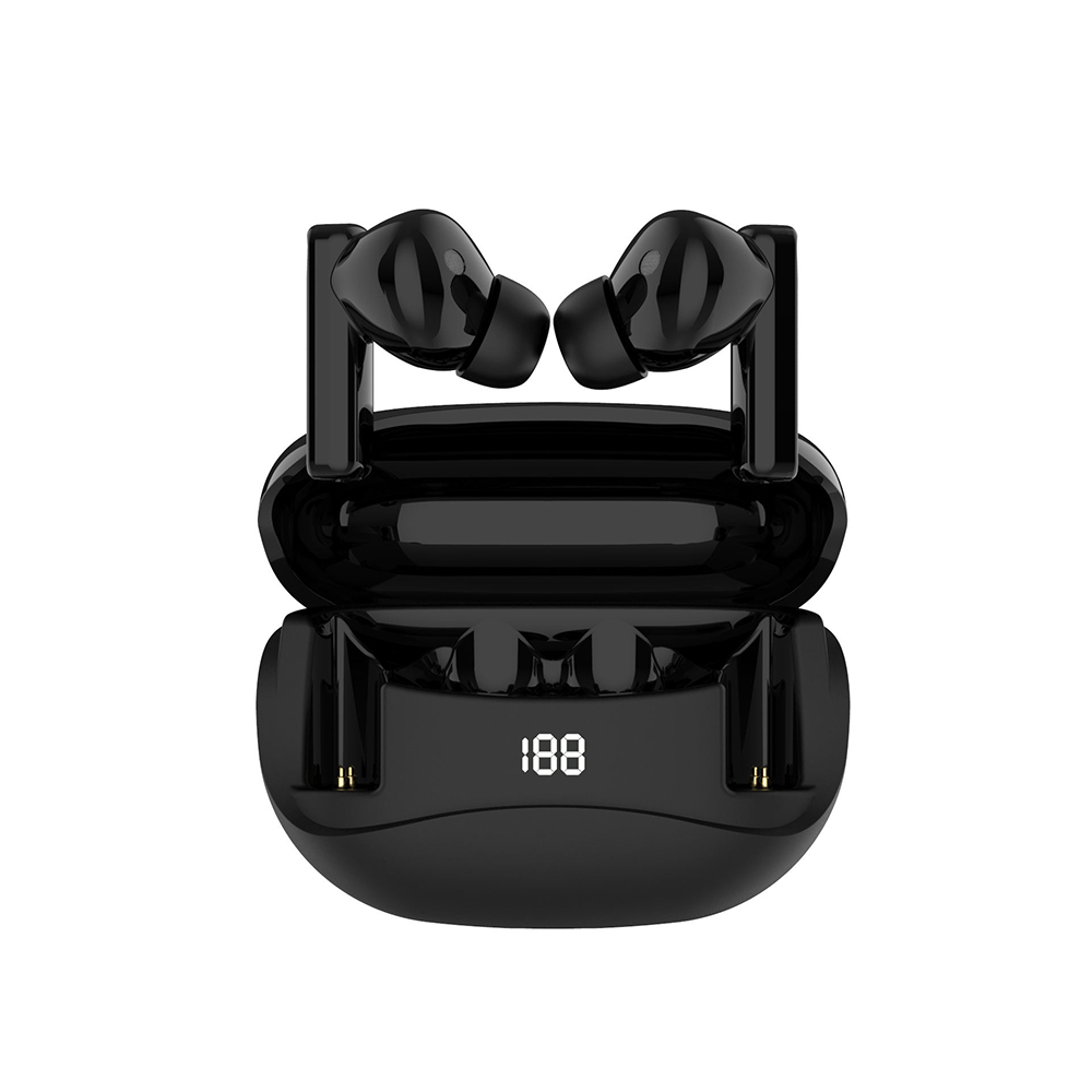 Wireless Bluetooth 5.3 Earphones with Deep Bass Stereo Sound, Noise-Canceling Microphone, LED Display Charging Case, Waterproof In-Ear Headphones for Laptops, Tablets, and Phones, Sports Workout