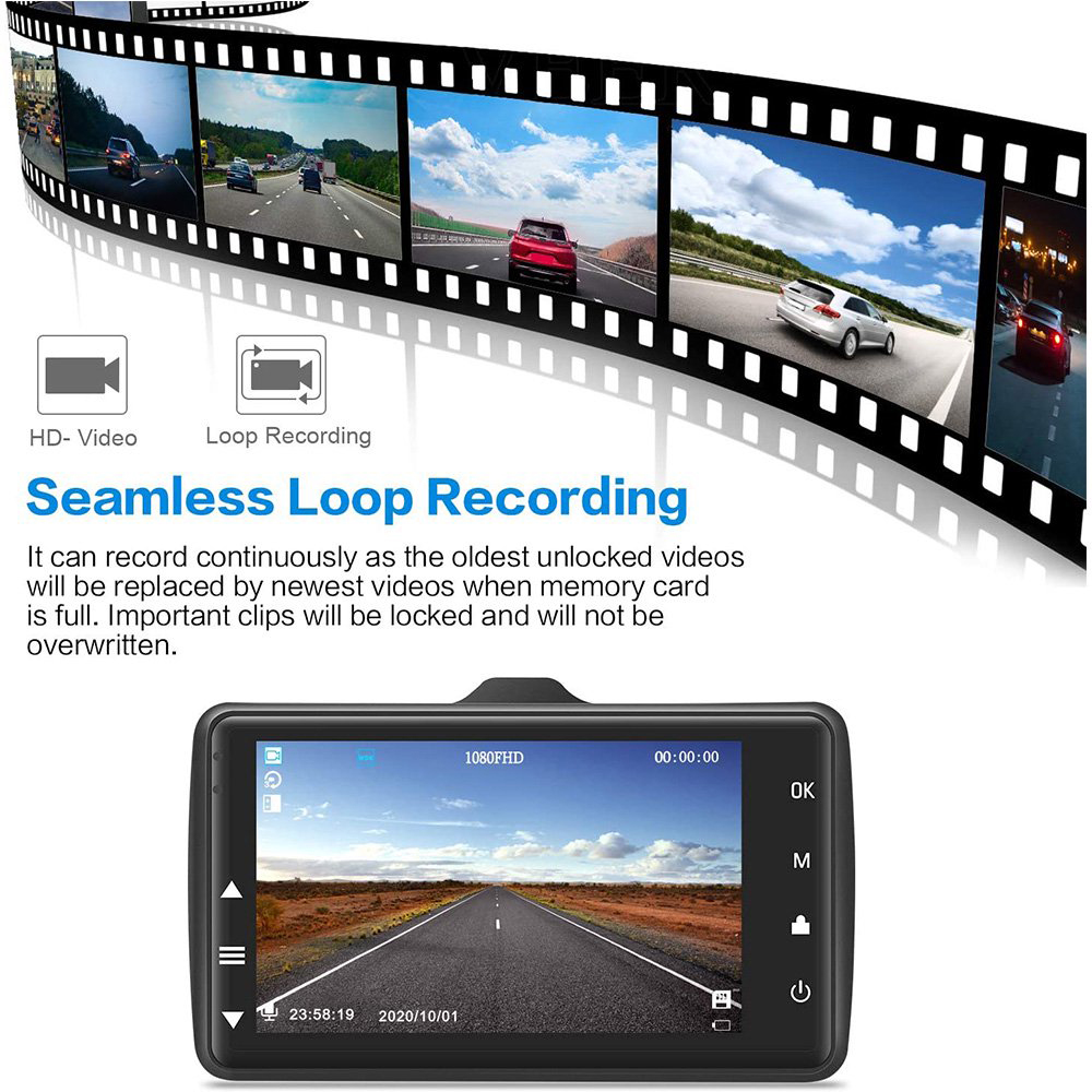 Dash Cam 1080P Full HD Car Dash Camera with F2.5 Night Vision 3.2Inch IPS Screen 170° Wide Angle Aluminum Alloy Dashcam for Cars,WDR,Loop Recording,G-sensor.