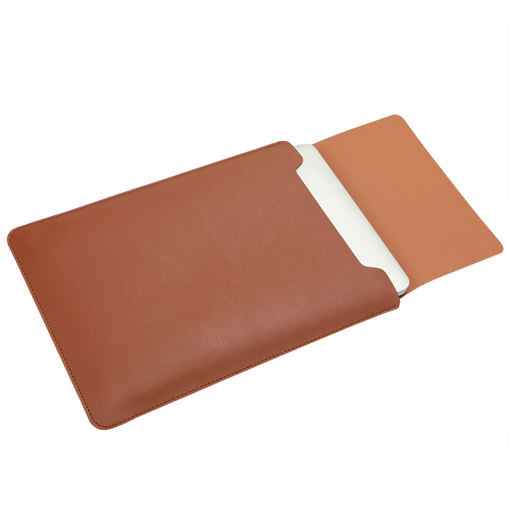 KaisLaker Leather Laptop Sleeve - Shockproof, Scratch Resistant, Lightweight, Portable and Compatible with 13-14 Inch Ultrabook - Brown