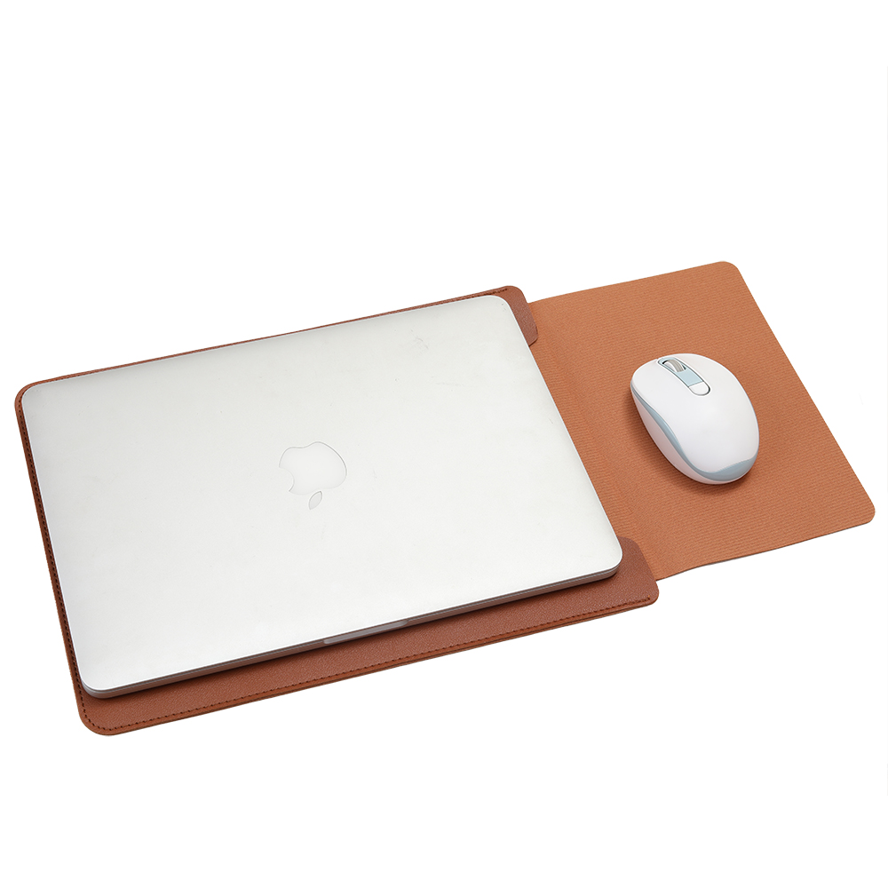 KaisLaker Leather Laptop Sleeve - Shockproof, Scratch Resistant, Lightweight, Portable and Compatible with 13-14 Inch Ultrabook - Brown