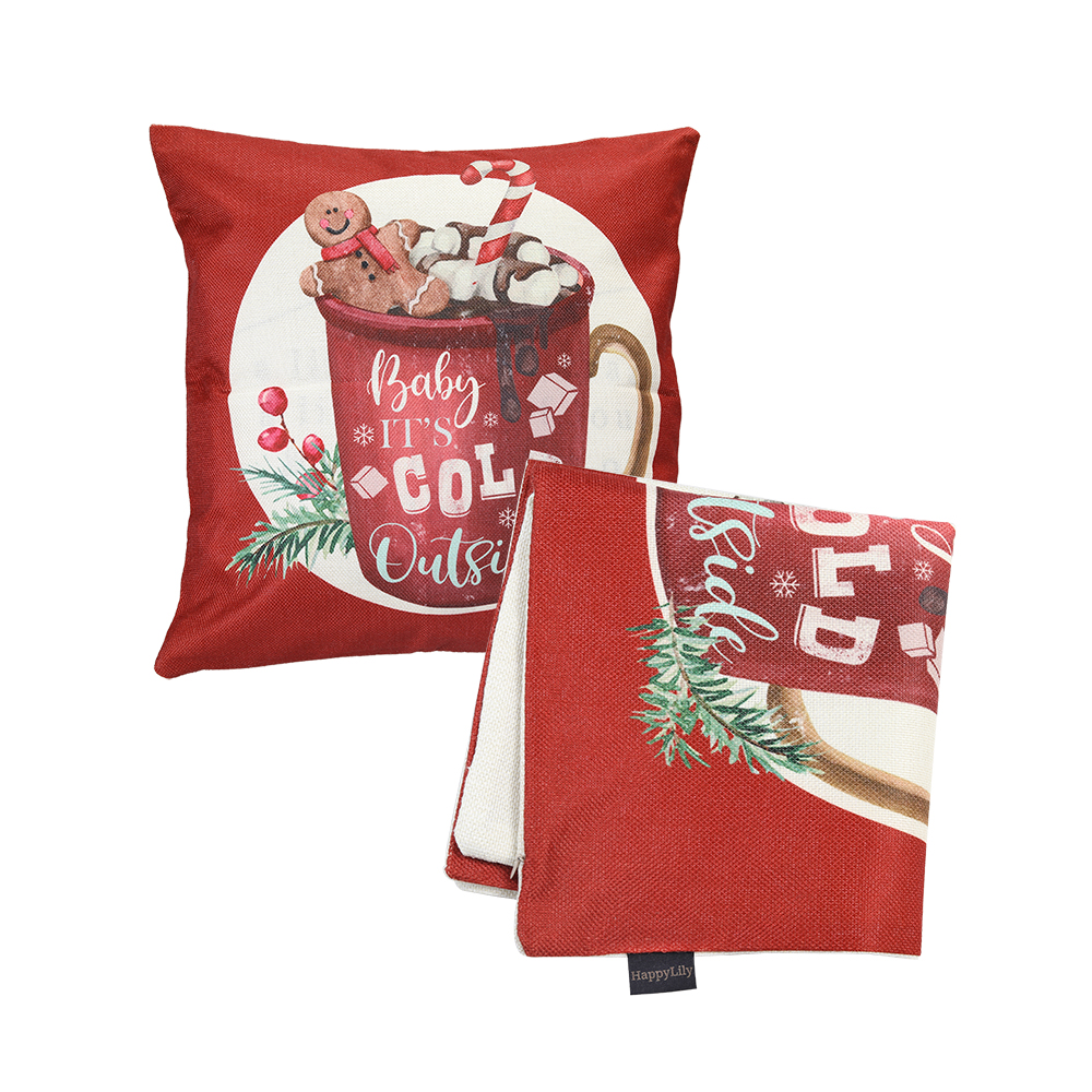 HappyLily Christmas style pillow cover pillow cotton and linen fabric pillow cover sofa cushion car office pillow pillow cover.