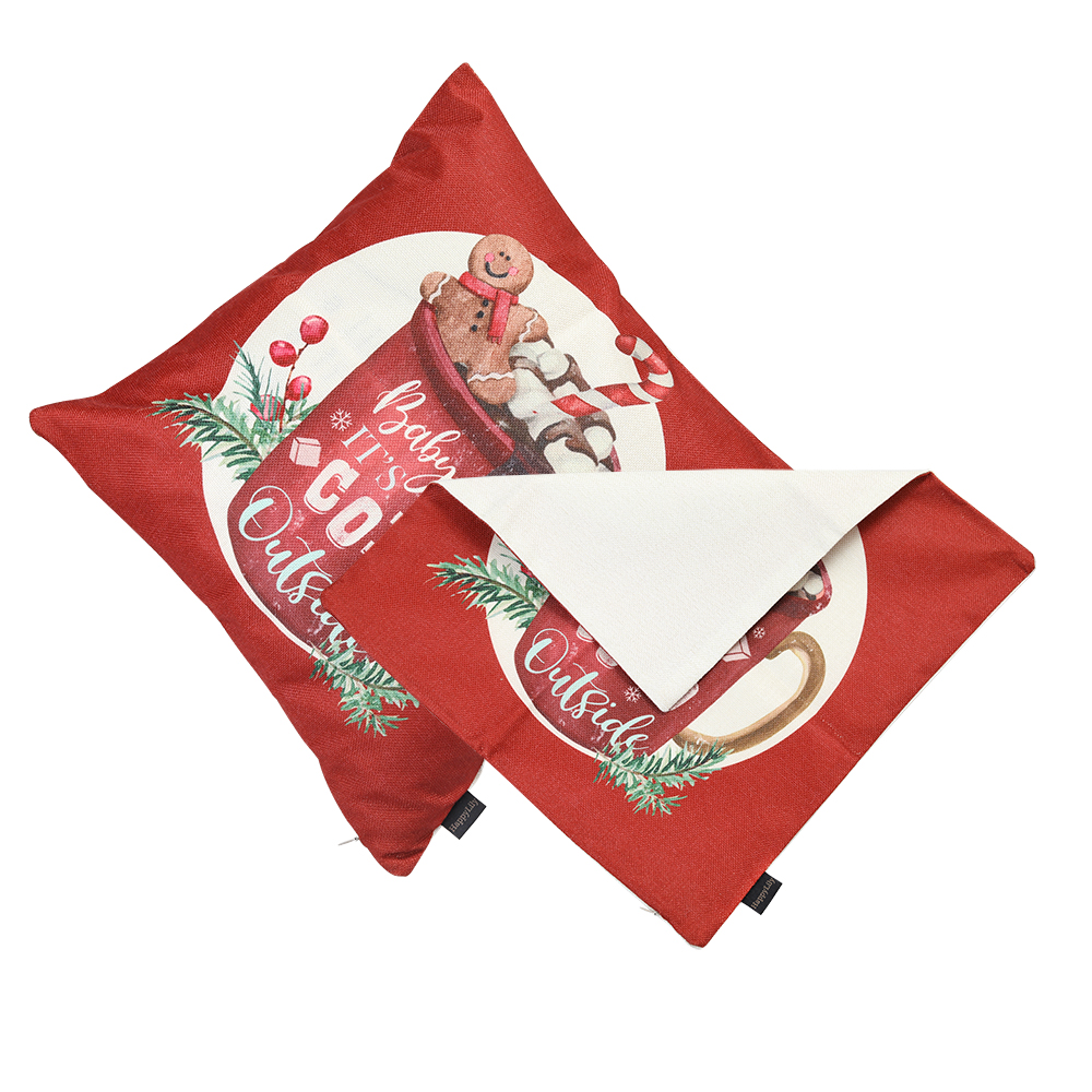 HappyLily Christmas style pillow cover pillow cotton and linen fabric pillow cover sofa cushion car office pillow pillow cover.