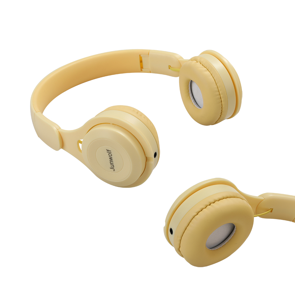 Junwolf Folding Lightweight Wired Headphones with Microphone and Volume Control for Tablets Chromebook, Smartphones, Laptop Computer, PC ,Mp3/4.