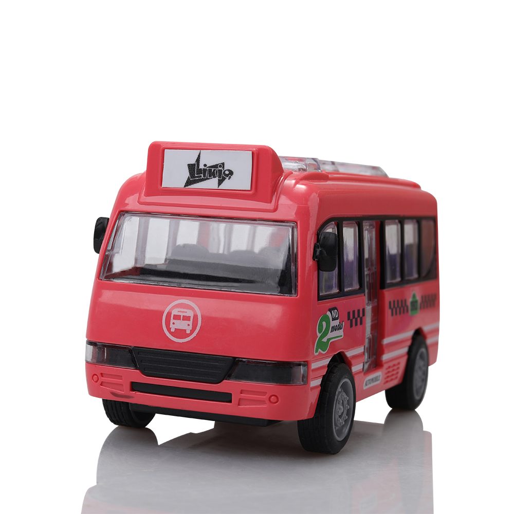 Likiq Children's toy car inertia toy car simulation fall-resistant bus can open the door.