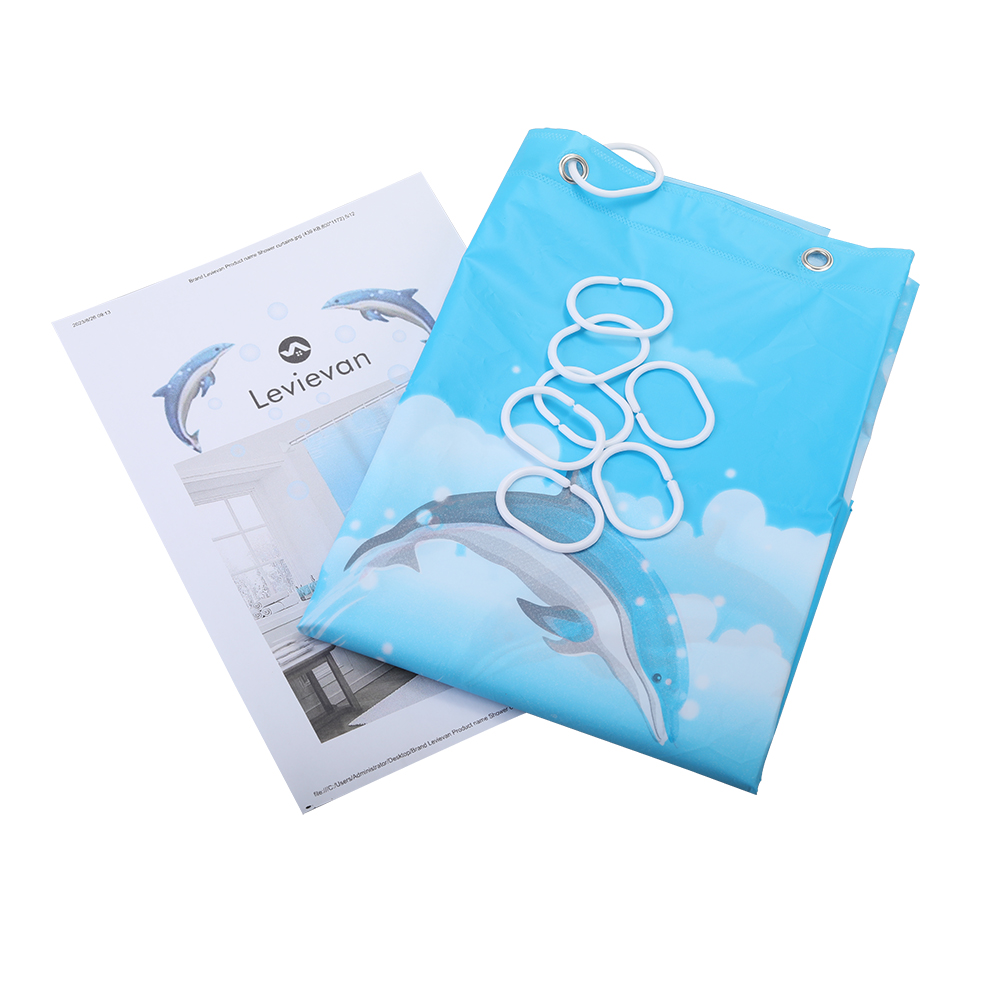 Levievan Shower curtain, shower dedicated plastic bathroom partition, door curtain, bathroom shower door curtain, retractable and non perforated