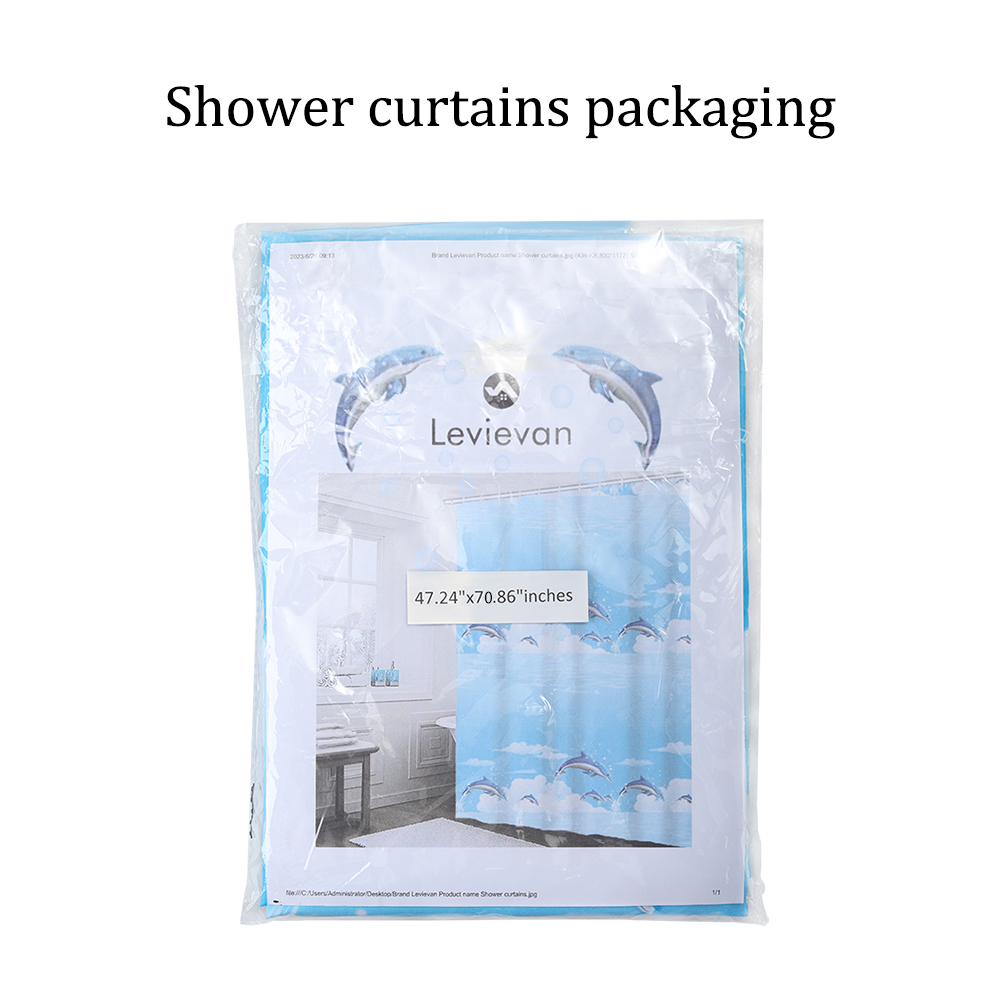 Levievan Shower curtain, shower dedicated plastic bathroom partition, door curtain, bathroom shower door curtain, retractable and non perforated