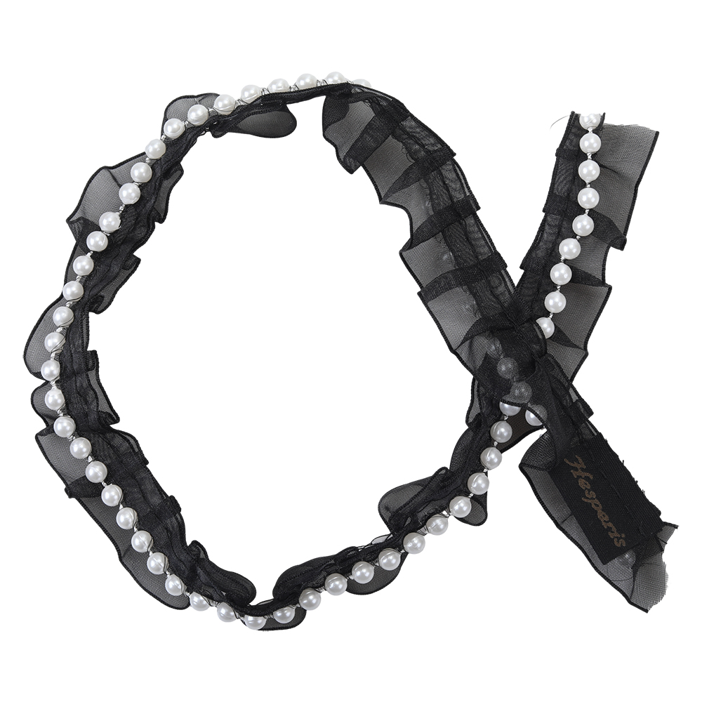 HESPERIS Clothing Edgings,Pearl Lace Edge Trim Ribbon for Sewing DIY Craft Wedding Party Decor Clothes.