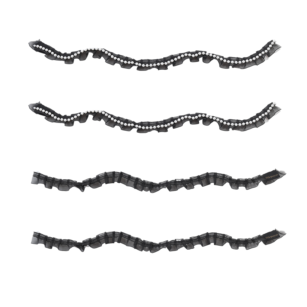 HESPERIS Clothing Edgings,Pearl Lace Edge Trim Ribbon for Sewing DIY Craft Wedding Party Decor Clothes.