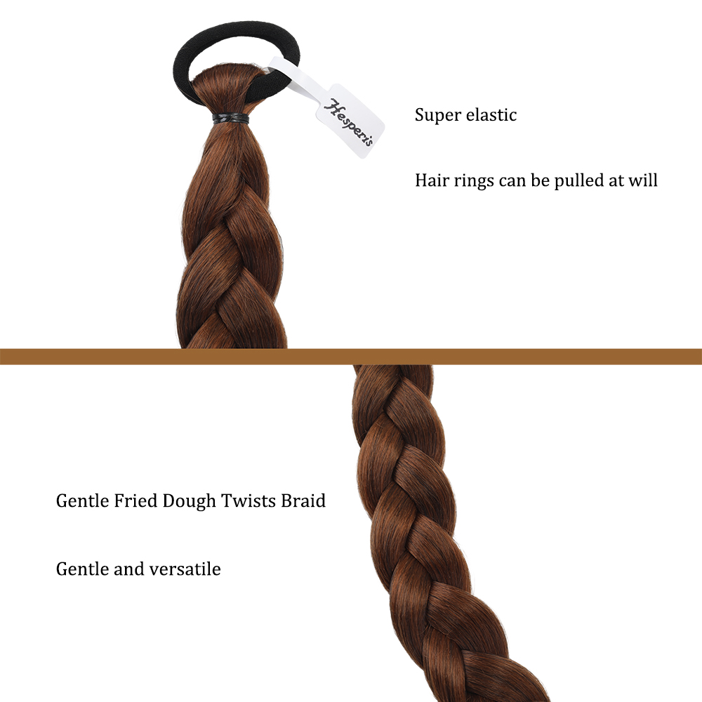 HESPERIS Braids,Ponytail Straight Wrap Around Hair Extensions Ponytail Natural Soft Synthetic Braids for Daily Wear.
