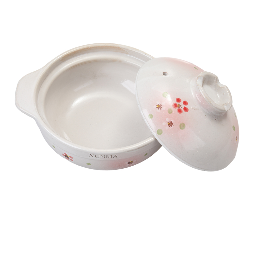 XUNMA Japanese-Style High-Temperature Resistant Small Ceramic Casseroles with Lid, Used for cooking, stewing dishes, and soups (24oz).