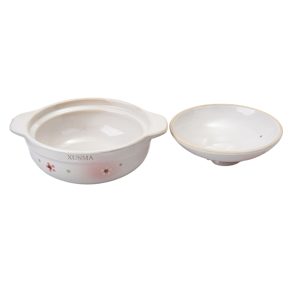 XUNMA Japanese-Style High-Temperature Resistant Small Ceramic Casseroles with Lid, Used for cooking, stewing dishes, and soups (24oz).