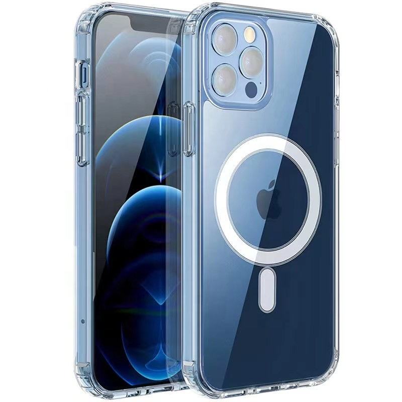 Tpu pc wireless charging clear phone case for iPhone 13 se back cover shockproof magnetic phone case for iPhone 12 13 pro 14
