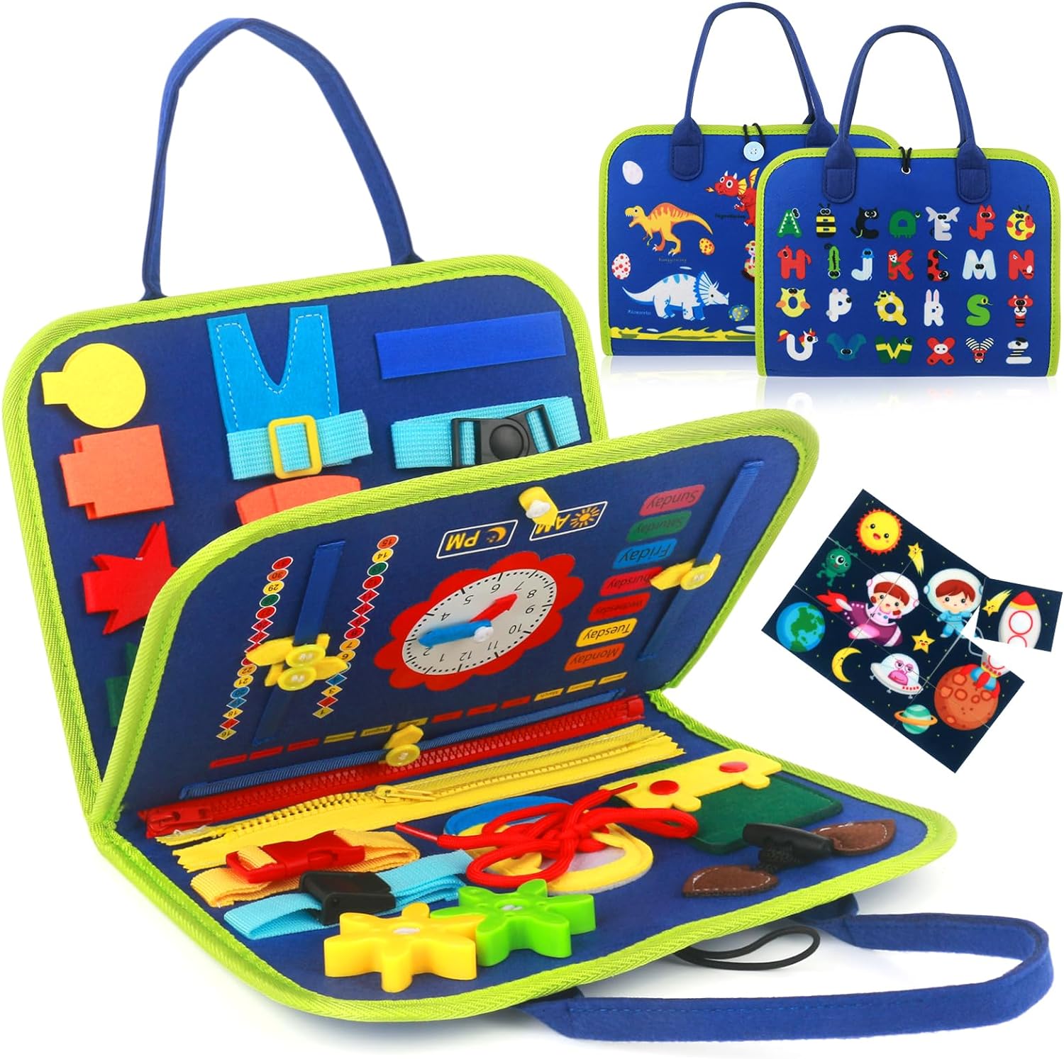 PKQP Busy Board Montessori Toys for 3 4 Year Old Boy Airplane Travel Essentials Kids Learning Toy