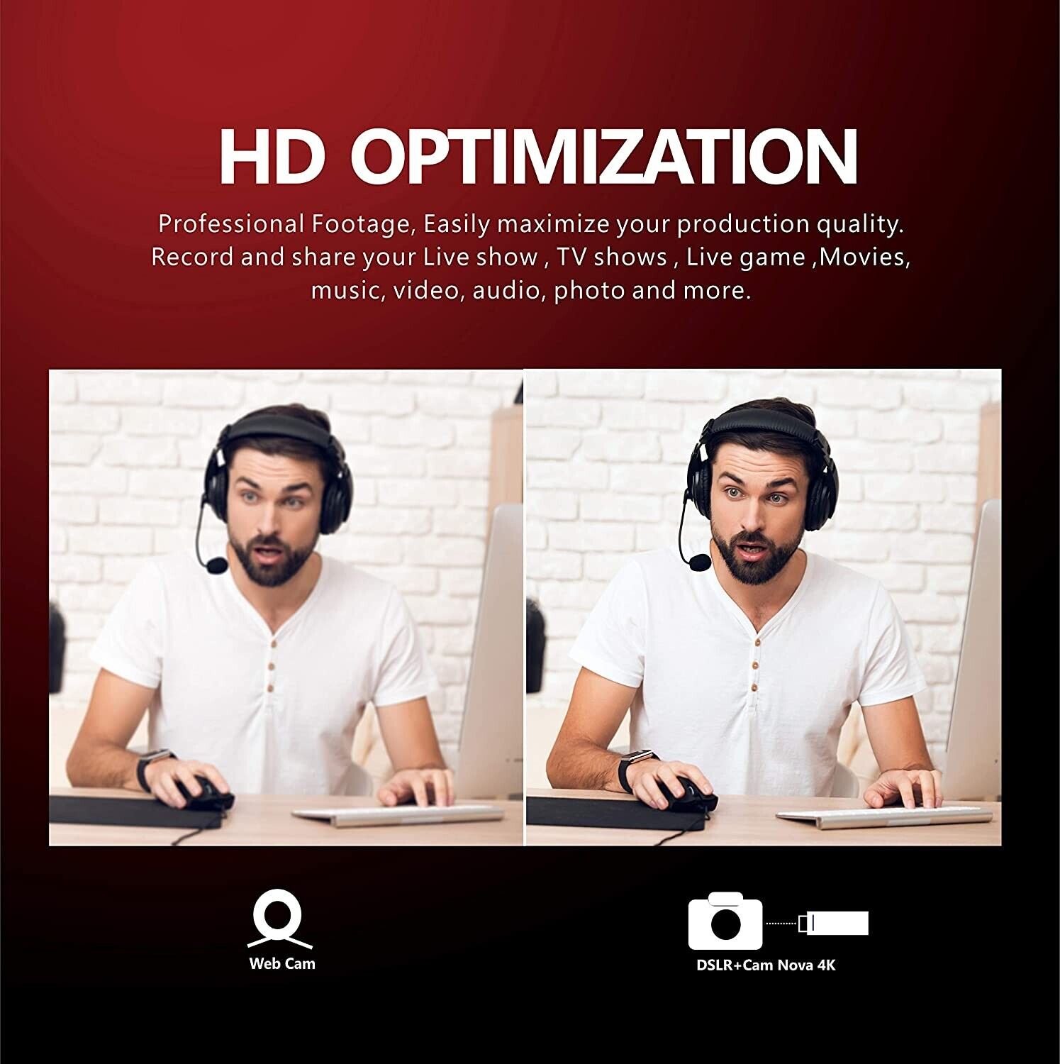 UCEC Tech Video Capture Card 4K Broadcast Live USB 3.0 Cam Link